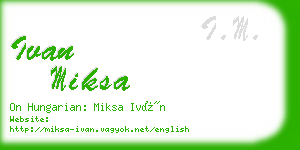 ivan miksa business card